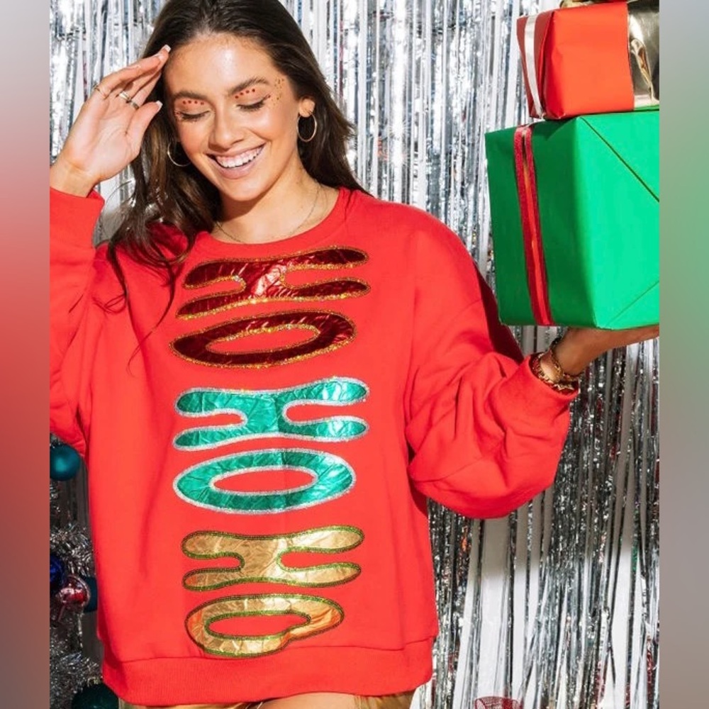Queen of Sparkles medium Ho Ho Ho sweatshirt